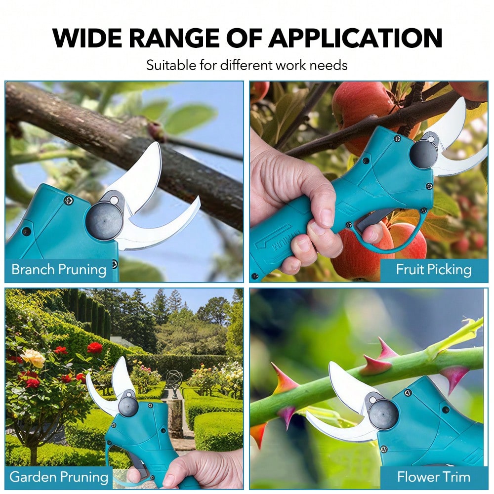 (2 Batteries)Electric Pruning Shears 30mm Secateur Cordless Brushless For Makita 18V Battery Cutting Branches