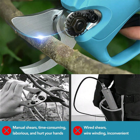 (2 Batteries)Electric Pruning Shears 30mm Secateur Cordless Brushless For Makita 18V Battery Cutting Branches