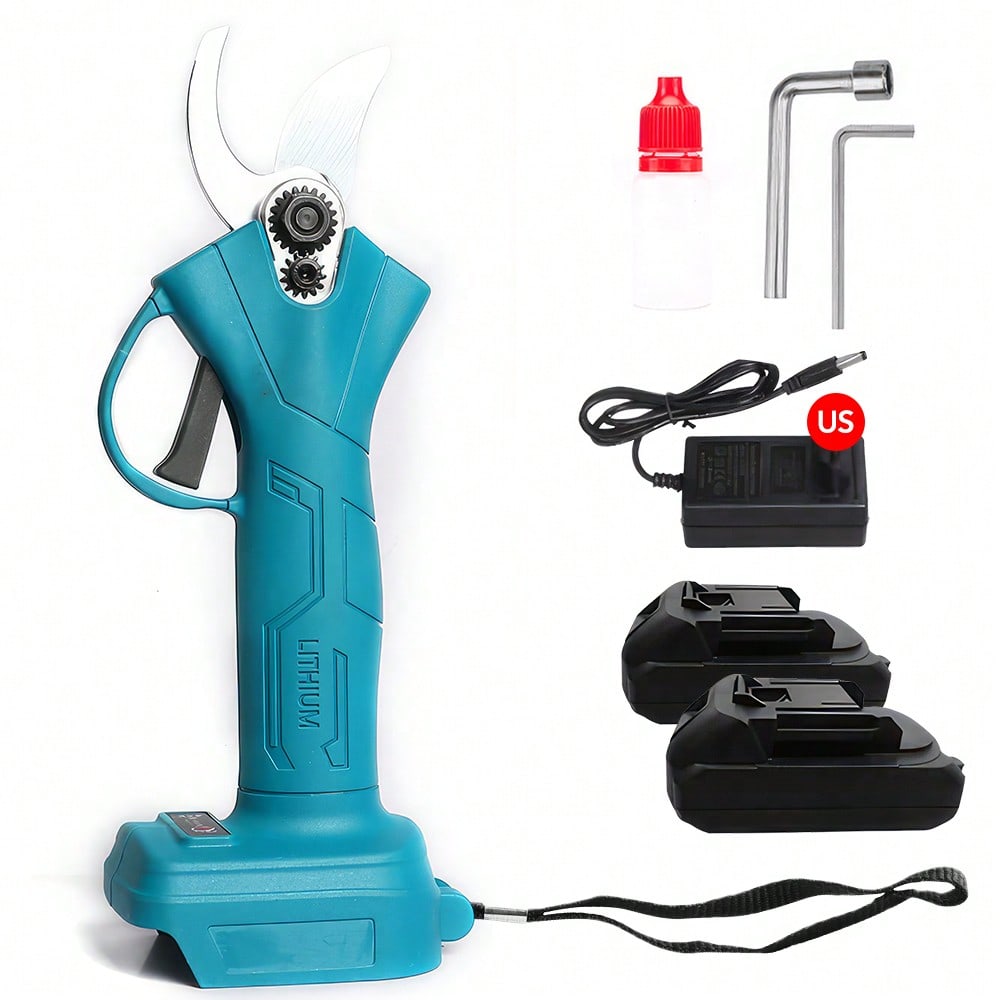 (2 Batteries)Electric Pruning Shears 30mm Secateur Cordless Brushless For Makita 18V Battery Cutting Branches