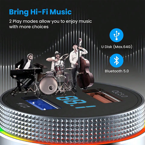 Bluetooth FM Transmitter For Car, Bluetooth Car Adapter, Bluetooth Radio Car, MP3 Player QC3.0 Quick Charge, Hands Free Calling, 2 Playing Modes, Blue Led Display