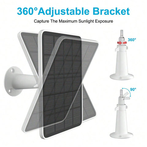 Solar Panel Charger For Arlo Ultra/Ultra2/Pro 3/Pro 4 Security Camera 4w 5v With 360°Wall Mount