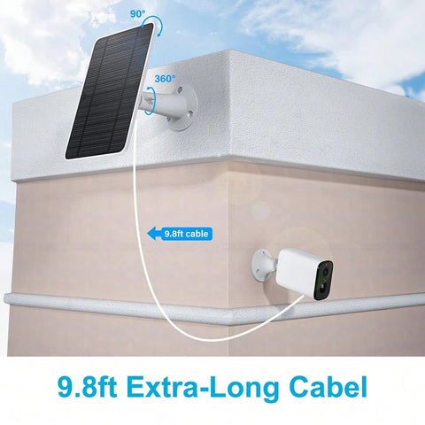 Solar Panel Charger For Arlo Ultra/Ultra2/Pro 3/Pro 4 Security Camera 4w 5v With 360°Wall Mount