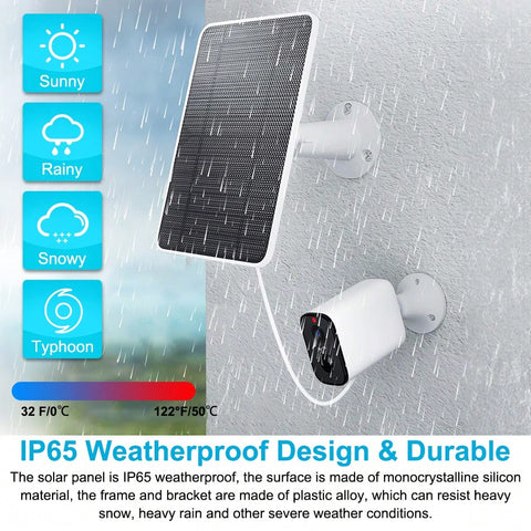 Solar Panel Charger For Arlo Ultra/Ultra2/Pro 3/Pro 4 Security Camera 4w 5v With 360°Wall Mount