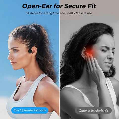 MPOW Bone Conduction Headphones With Mic Open Ear Headphones Bluetooth 5.3 With 8H Playtime IPX6 Waterproof
