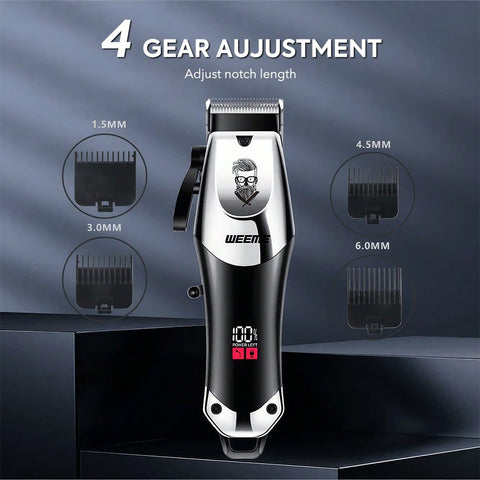 Professional Hair Clipper For Men, 2-Piece Cordless Men's Grooming Hair Clipper, Electric Shaver, Hair Clipper With LED Display For Home And Barber Shop