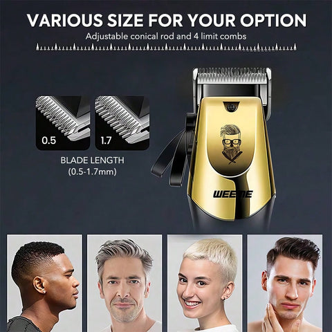 Professional Hair Clipper For Men, 2-Piece Cordless Men's Grooming Hair Clipper, Electric Shaver, Hair Clipper With LED Display For Home And Barber Shop