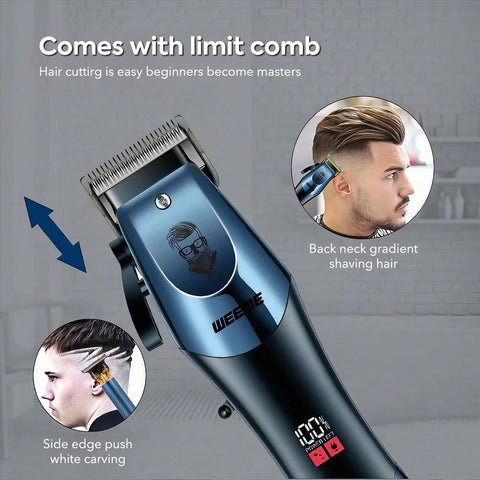 Professional Hair Clipper For Men, 2-Piece Cordless Men's Grooming Hair Clipper, Electric Shaver, Hair Clipper With LED Display For Home And Barber Shop