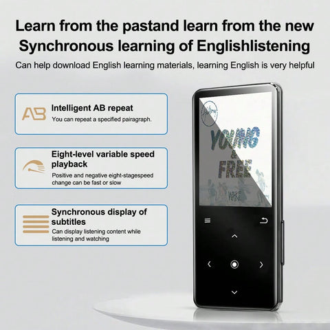 Portable Bluetooth MP3 MP4 Player LCD Display HiFi Bass Lossless Music Player FM Radio Recorder Sport