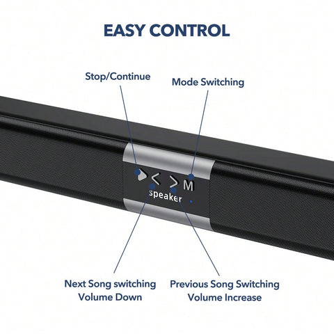 Sound Bar For TV 32 Inch Bluetooth Soundbar Speakers Surround Sound Home Theater System With Bluetooth AUX USB TF Card Coaxial Connection For TV PC Gaming Projectors