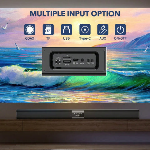 Sound Bar For TV 32 Inch Bluetooth Soundbar Speakers Surround Sound Home Theater System With Bluetooth AUX USB TF Card Coaxial Connection For TV PC Gaming Projectors