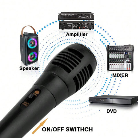 1pcs 6.35mm Microphone Wired Portable Handheld Dynamic Mic For KTV Singing Karaoke