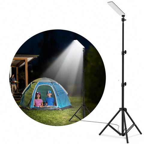 Outdoor Camping Light, Super Bright Portable Light, LED Grill Light, Work Light With Camping Stand, Adjustable Metal Telescoping Tripod 6ft, USB Powered