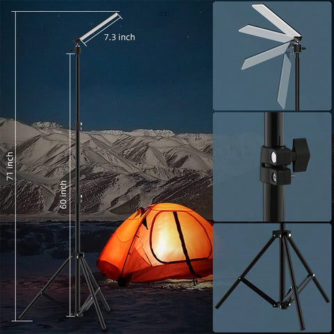 Outdoor Camping Light, Super Bright Portable Light, LED Grill Light, Work Light With Camping Stand, Adjustable Metal Telescoping Tripod 6ft, USB Powered