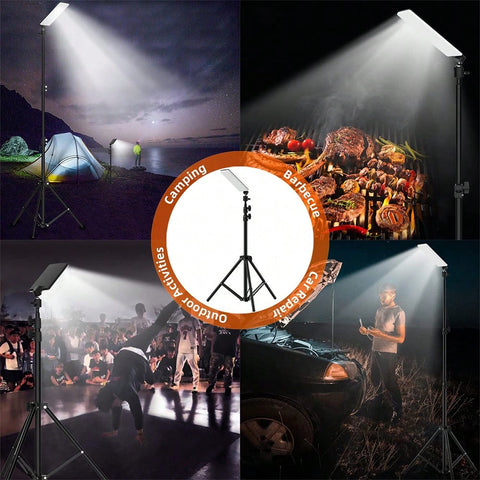 Outdoor Camping Light, Super Bright Portable Light, LED Grill Light, Work Light With Camping Stand, Adjustable Metal Telescoping Tripod 6ft, USB Powered