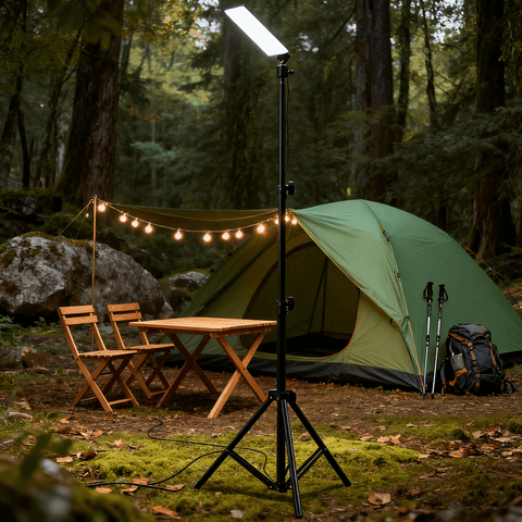 Outdoor Camping Light, Super Bright Portable Light, LED Grill Light, Work Light With Camping Stand, Adjustable Metal Telescoping Tripod 6ft, USB Powered