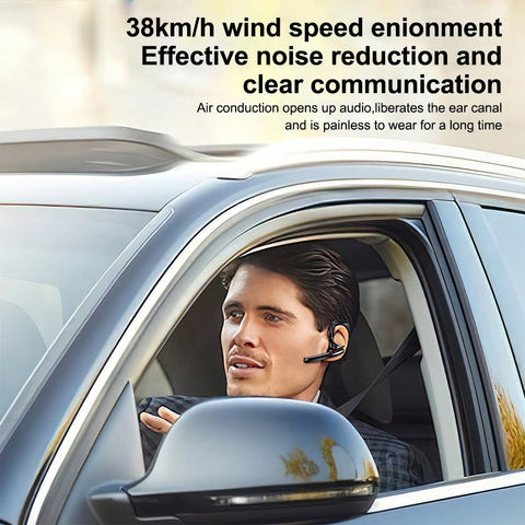 V23 Black Bluetooth 5.3 Single-Ear Button-Operated In-Ear Headphones 270° Self-Use Rotation Universal For Left And Right Ears One-Button Mute IPX6 Waterproof