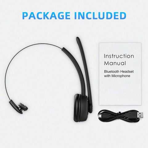 Wireless Bluetooth Headphone Business Earphone HD Voice Hands-Free Call Rechargeable Headset