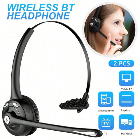 Wireless Bluetooth Headphone Business Earphone HD Voice Hands-Free Call Rechargeable Headset