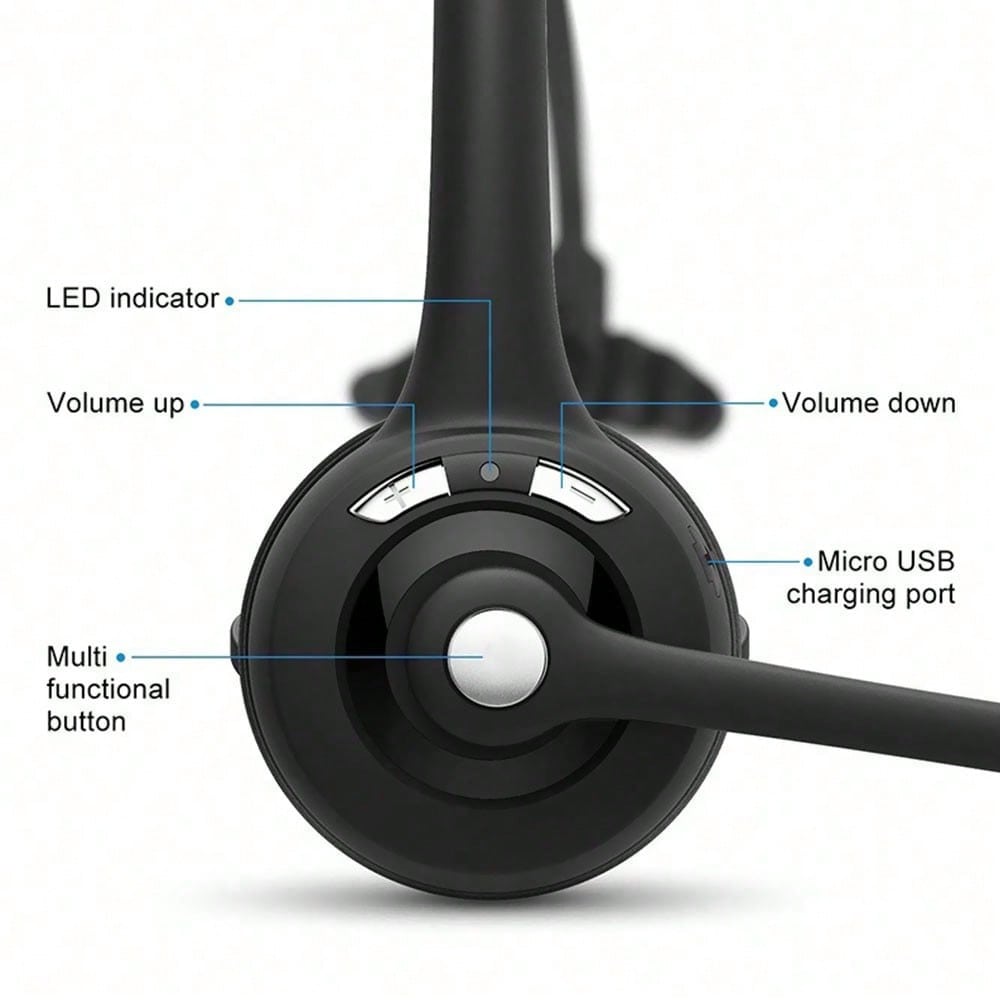 Wireless Bluetooth Headphone Business Earphone HD Voice Hands-Free Call Rechargeable Headset