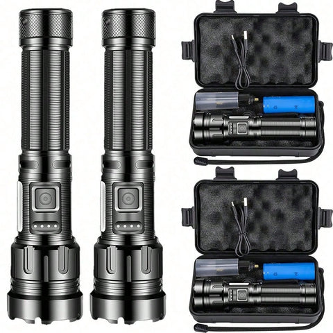 800 Meters Long Throw LED Flashlight COB Work Light USB Rechargeable Spotlights 1000000 Lumens White LED Flashlights