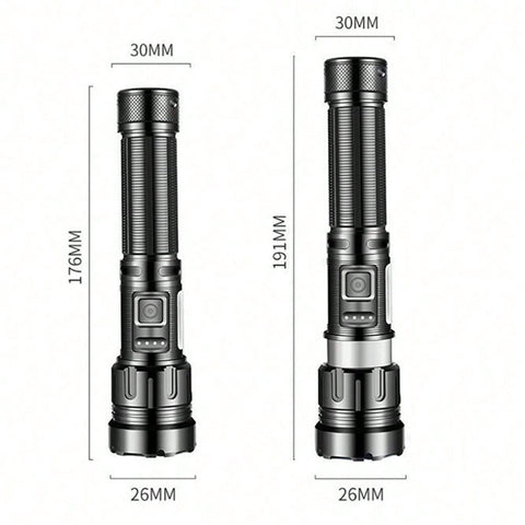 800 Meters Long Throw LED Flashlight COB Work Light USB Rechargeable Spotlights 1000000 Lumens White LED Flashlights