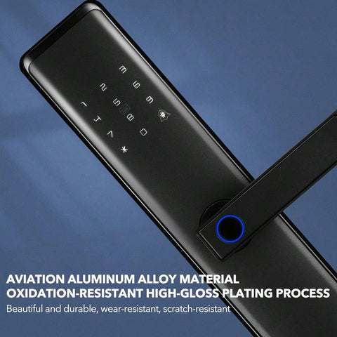 Smart Door Lock, Biometric Fingerprint Door Lock, 7 In 1 Smart Door Lock For The Front Door, Keyless Entry Door Lock, Electronic Touch Screen Keypad, Tuya APP Control