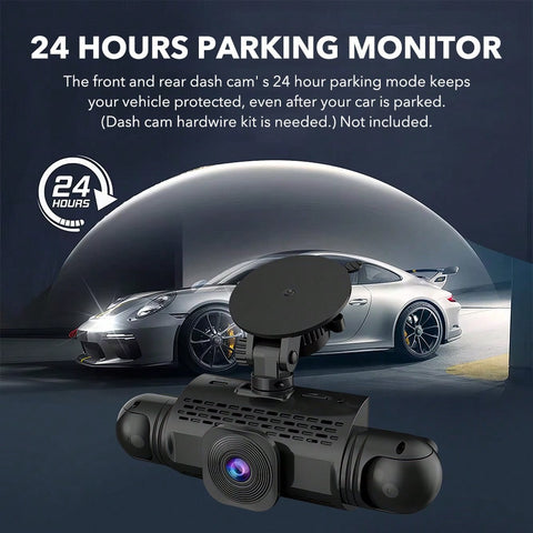 FHD 1080P 4 Channel 360° Dash Cam With G-Sensor Loop Recording Night Vision 3.16-Inch Screen 24 Hours Parking Monitoring