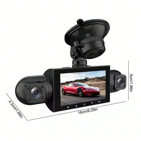 FHD 1080P 4 Channel 360° Dash Cam With G-Sensor Loop Recording Night Vision 3.16-Inch Screen 24 Hours Parking Monitoring