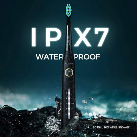 1 PCS Black Electric Toothbrushes HP26A With 8 Duponts Brush Heads, 5 Modes, 4 Hour Charge For 30 Days Use, 40000 VPM Motor, Whitening, Cleaning, Sensitive, Polishing, Massage