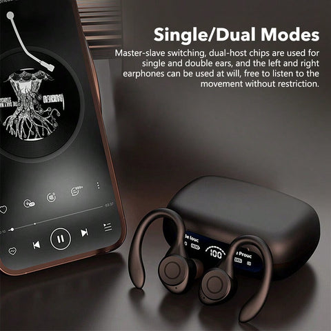 Wireless Earbuds Bluetooth 5.3 TWS Headphones 160Hrs Playtime With Charging Case LED Diaplay Hi-Fi Sweatproof Noise Canceling Over Ear Earhooks Earphone