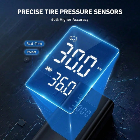 2X Fast Cordless Portable Tire Inflator With Digital Pressure Gauge For Car Bike Motorcycle Ball