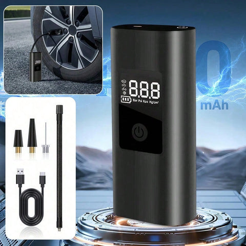 2X Fast Cordless Portable Tire Inflator With Digital Pressure Gauge For Car Bike Motorcycle Ball