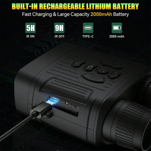 Digital Infrared Night Vision HD 10X Digital Zoom 36MP Resolution 2.7K Video Recording For Exploration Camping Hiking
