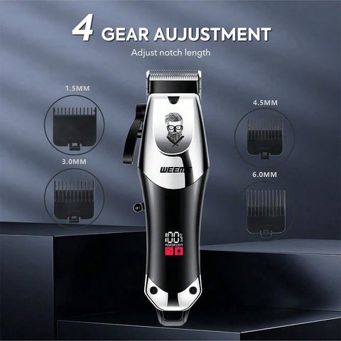 Professional Wireless Hair Clipper For Short Hair, LED Display 8 Hair Clipper Guide Combs, Birthday Gift, Christmas Gift, Father's Day, Valentine's Day Gift