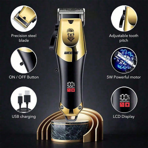 Professional Wireless Hair Clipper For Short Hair, LED Display 8 Hair Clipper Guide Combs, Birthday Gift, Christmas Gift, Father's Day, Valentine's Day Gift