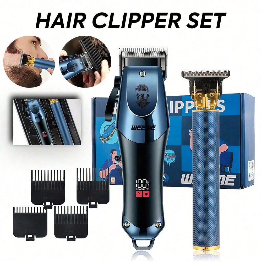 Professional Wireless Hair Clipper For Short Hair, LED Display 8 Hair Clipper Guide Combs, Birthday Gift, Christmas Gift, Father's Day, Valentine's Day Gift