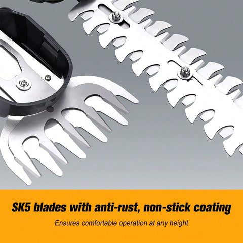 2-In-1 Electric Shrub Trimmer Grass Shears SK5 With 2 PCS Rechargeable Battery And Charger For Garden, Lawn, Double Safety Lock Control