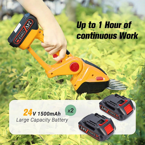 2-In-1 Electric Shrub Trimmer Grass Shears SK5 With 2 PCS Rechargeable Battery And Charger For Garden, Lawn, Double Safety Lock Control