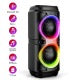 Portable Bluetooth Speaker Dual Speakers Party Stereo Subwoofer RGB Lights Karaoke Heavy Bass With Mic (Optional)