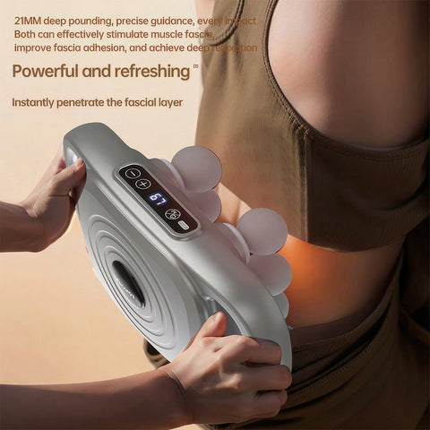 Professional 6-Head Fascia Massage Gun With Upgraded Six-Rod Technology, 9 Modes, 9 Intensity Levels, Full-Body Deep High-Frequency Vibration, Muscle Relaxation, USB Charging, 2400mAh High-Capacity Lithium Battery, LED Display, Powerful Low-Noise Motor Fo