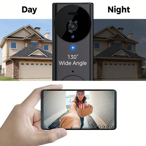 4.3 Inch Screen Video Doorbell 2.4G Wireless Doorbell Camera With Video Two-Way Audio 130° Angle For Outdoor, Video Doorbell No Subscription No APP No WiFi