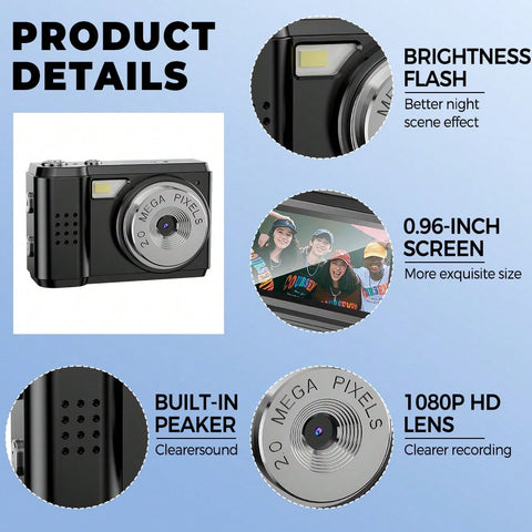 Super Digital Camera  Retro Camera With Screen 1080P HD Portable Video Recorder Photography