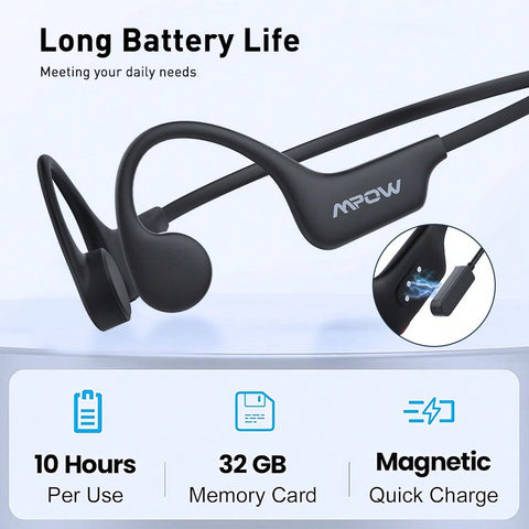 Bone Conduction Headphones Wireless Professional Headset Built-In 32GB Memory Large Capacity Battery Sport Earphones