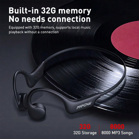 Bone Conduction Headphones Wireless Professional Headset Built-In 32GB Memory Large Capacity Battery Sport Earphones