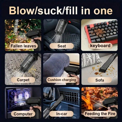 1PCS 130000RPM Electric Air Duster Compressed Air Duster | 4-Gear Adjustable | Keyboard, PC, Car, Air Bed and Home Cleaning | Black