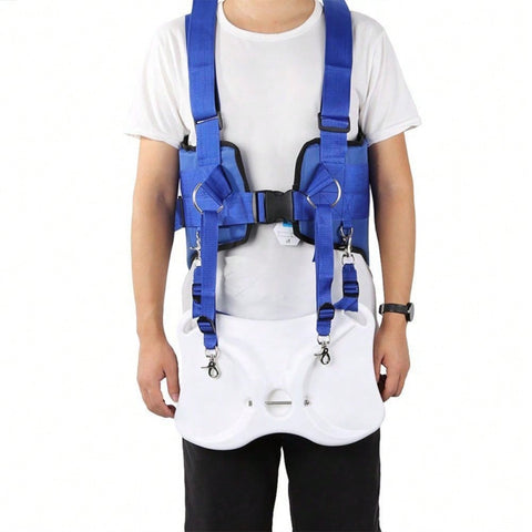 Fishing Strap-Type Belly Belt Waist Pole Holder Vest Belt | Inbuilt 8mm Sponge Pad | For Waist Circumference Of 34-50 Inches | Blue