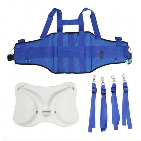 Fishing Strap-Type Belly Belt Waist Pole Holder Vest Belt | Inbuilt 8mm Sponge Pad | For Waist Circumference Of 34-50 Inches | Blue