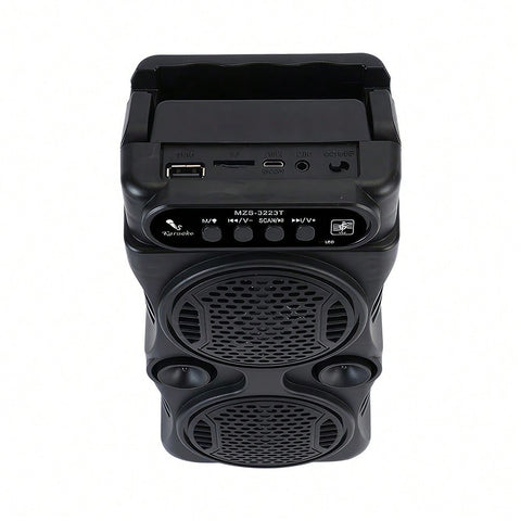 Portable Wireless Speaker 3 Inches Dual Music Stereo | RGB Lights | Dancing Party Family Karaoke | USB and TF Card, U Disk, FM,Mic in And TWS