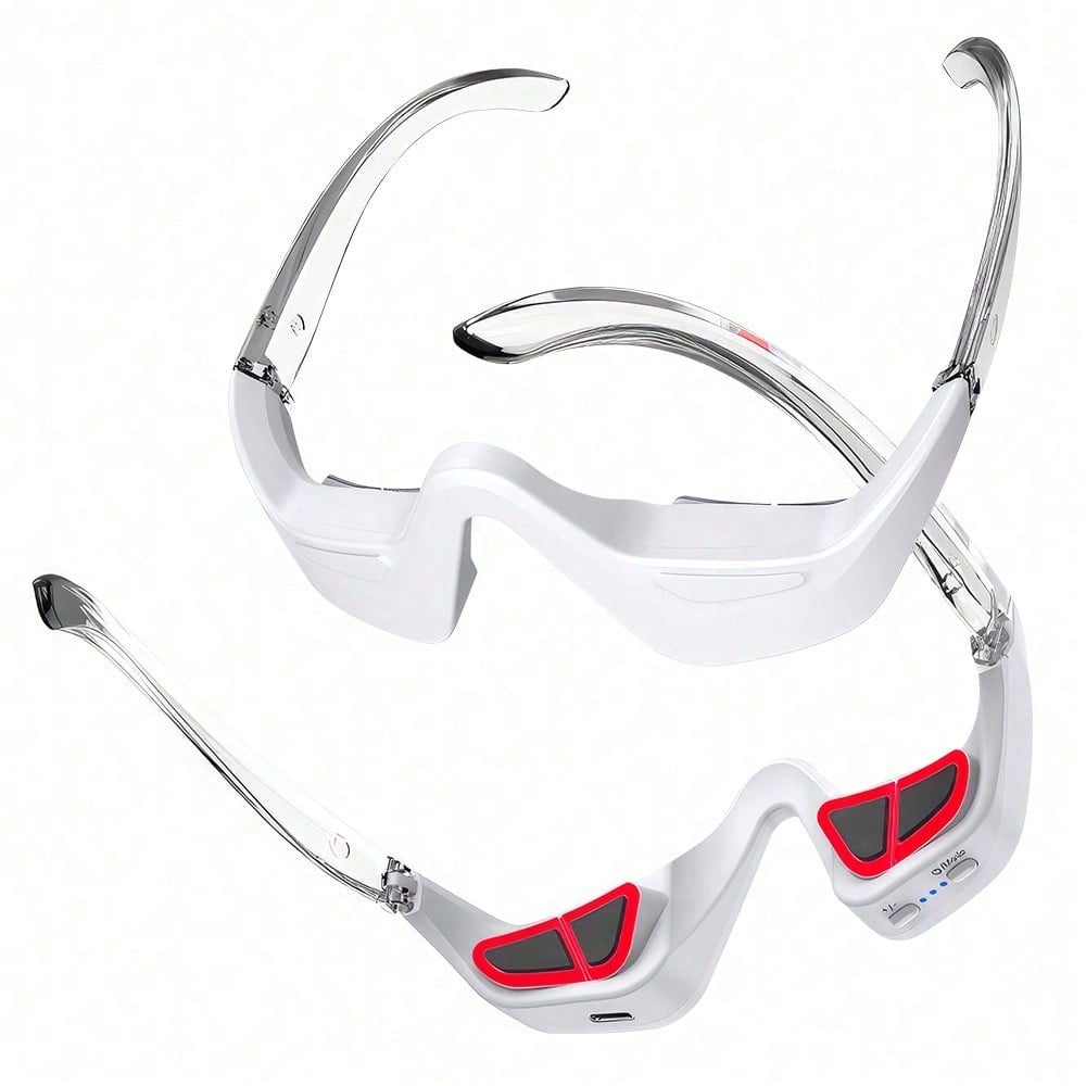 Only 1.58 Oz! Portable Eye Beauty Glasses Massager Eye Mask | Eye Bags Dark Circles Puffiness Wrinkles Fine Lines | 3speed and 2 Modes 3D Surround Fit  Massage | Type-C Charging