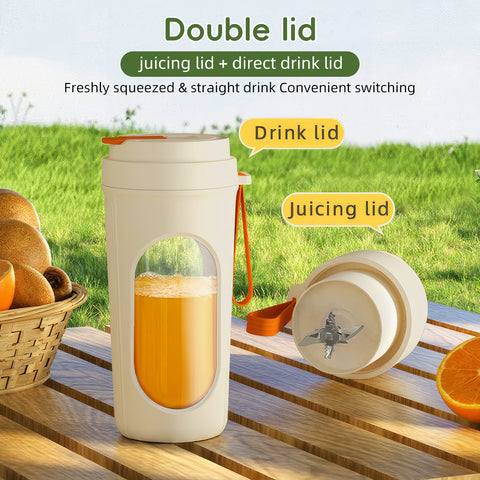 450ml/16oz Capacity Portable Blender for Smoothies & Shakes - 16oz Cordless Personal Small Blender, USB-C Rechargeable & Self Cleaning - Mini Travel Blender with 12 Stainless Steel Blade Food-Grade Material Easy to Clean